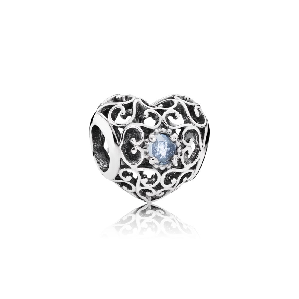 charm berloques pandora coração de março 791784nab