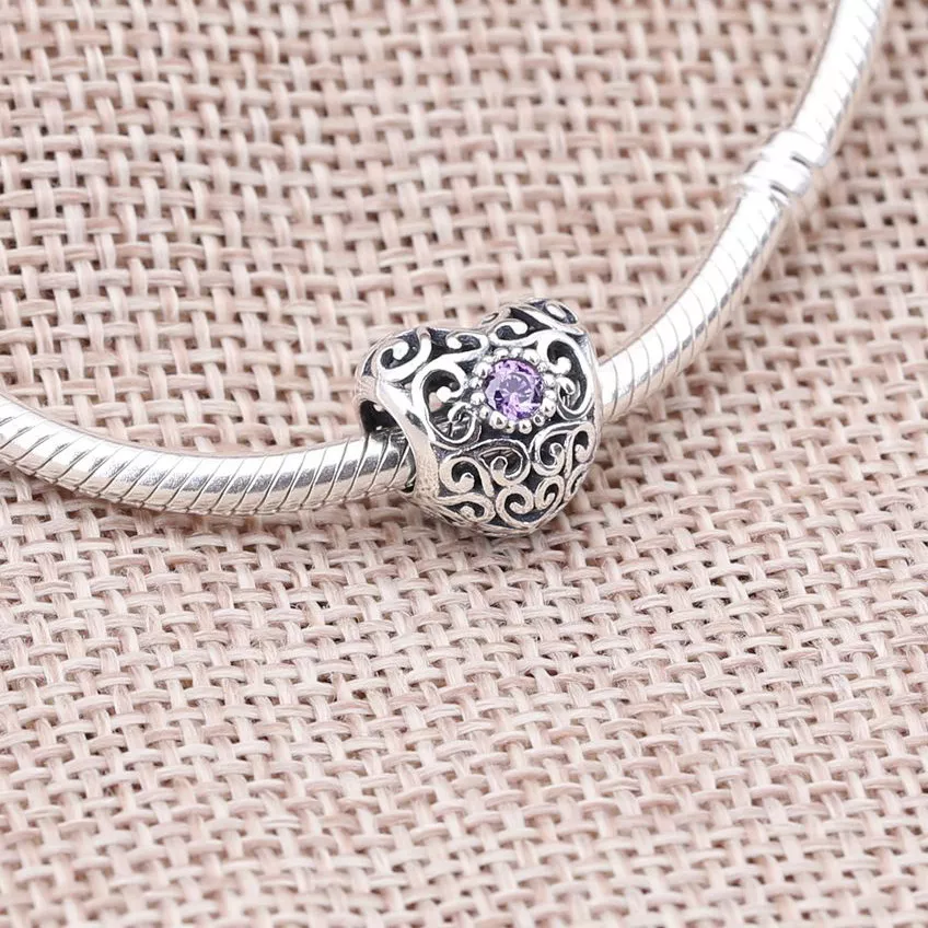 Charm berloques PANDORA Coração de Março - 791784NAB