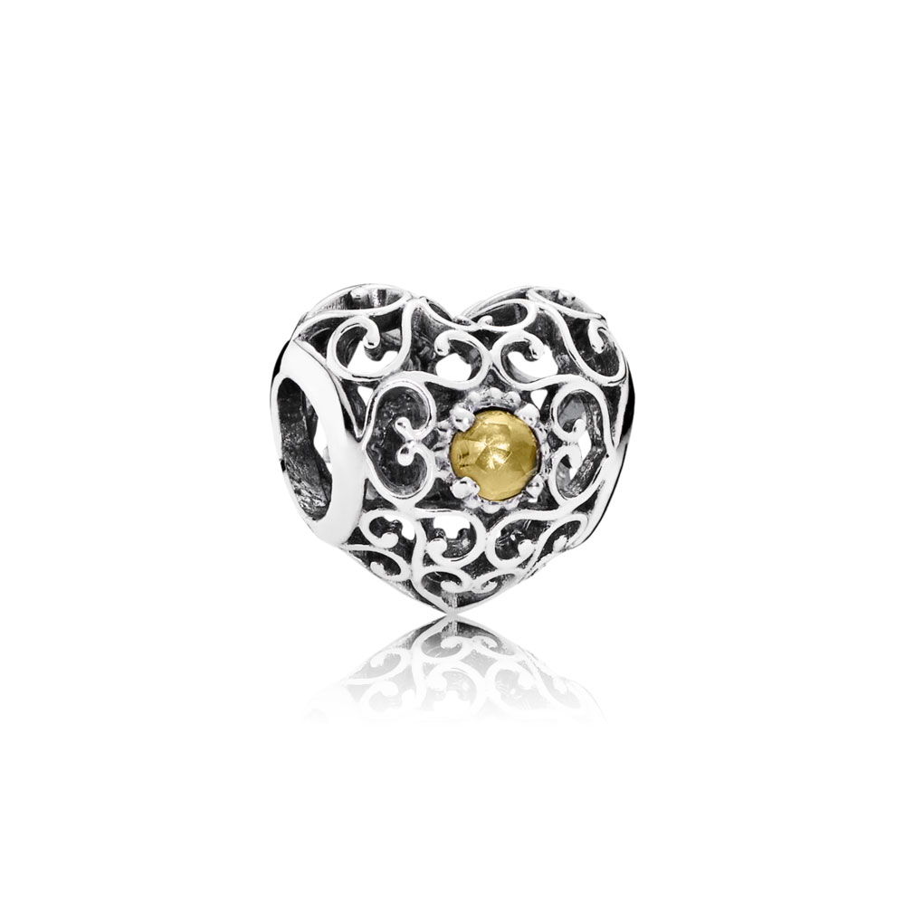 charm berloques pandora coração de novembro 791784ci