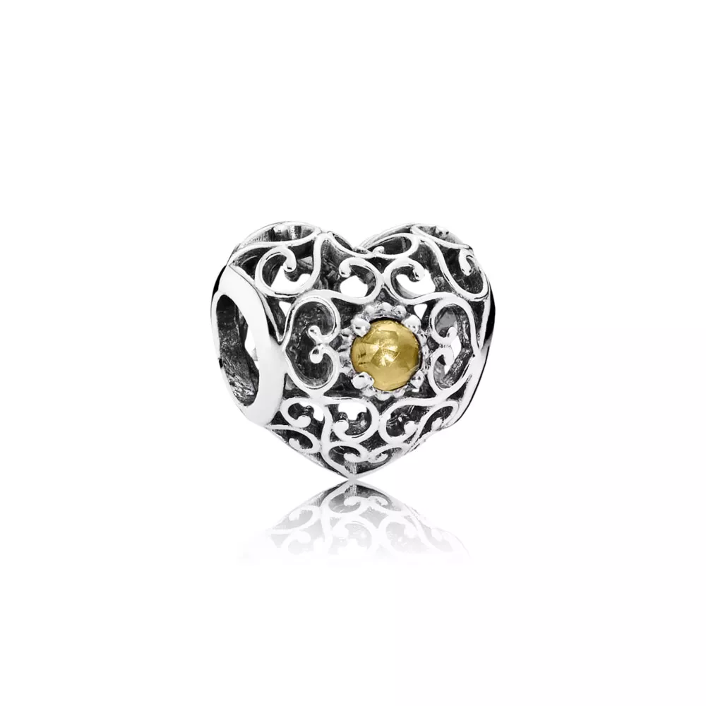 Charm berloques PANDORA Coração de Novembro - 791784CI