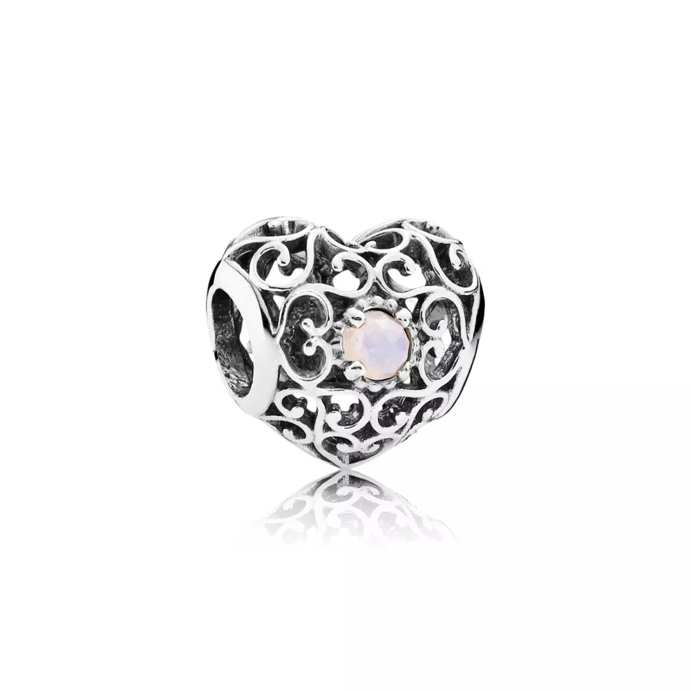 Charm berloques PANDORA Coração de Outubro - 791784NOP