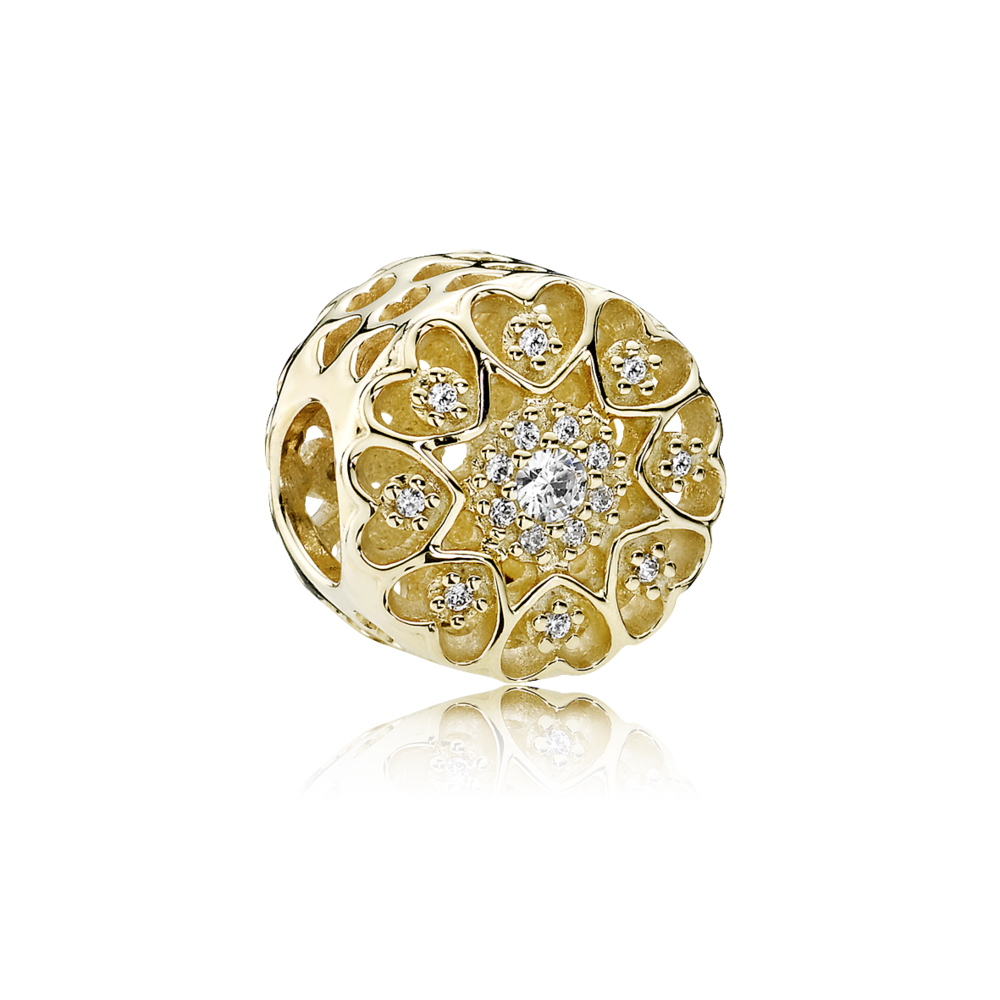 charm berloques pandora corações de ouro