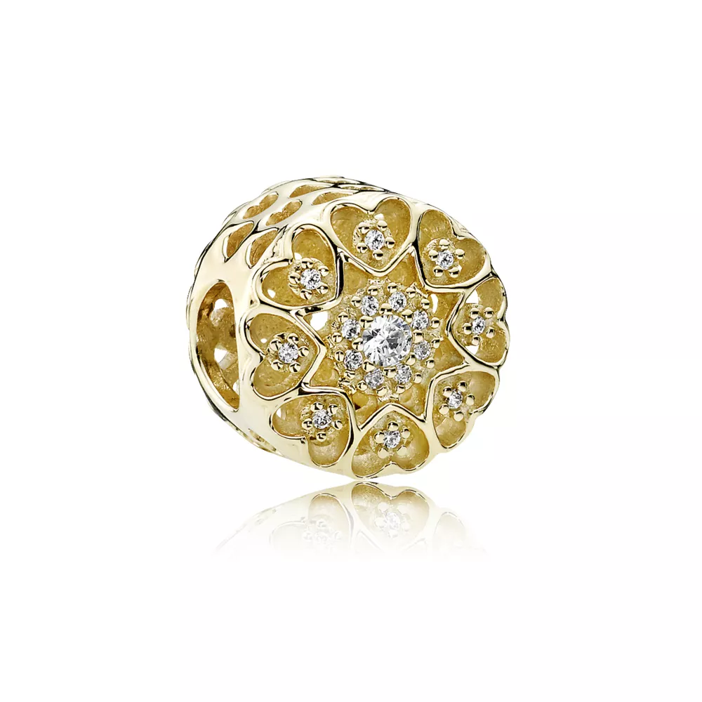 charm berloques pandora corações de ouro