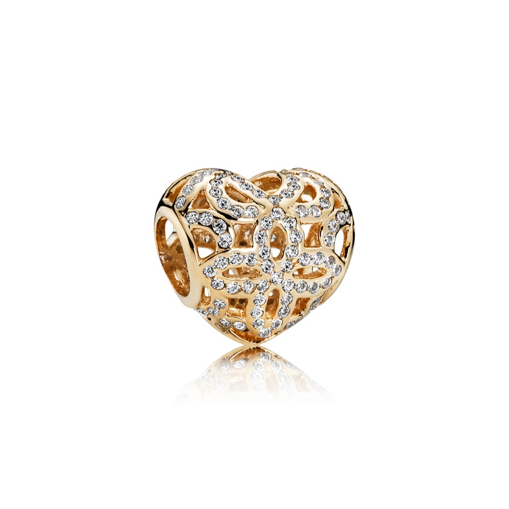 charm berloques pandora de ouro nobre coração