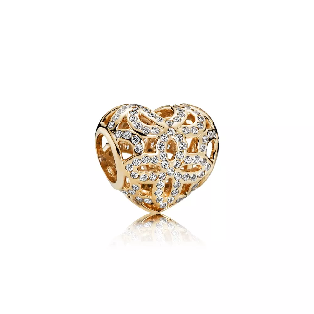 charm berloques pandora de ouro nobre coração