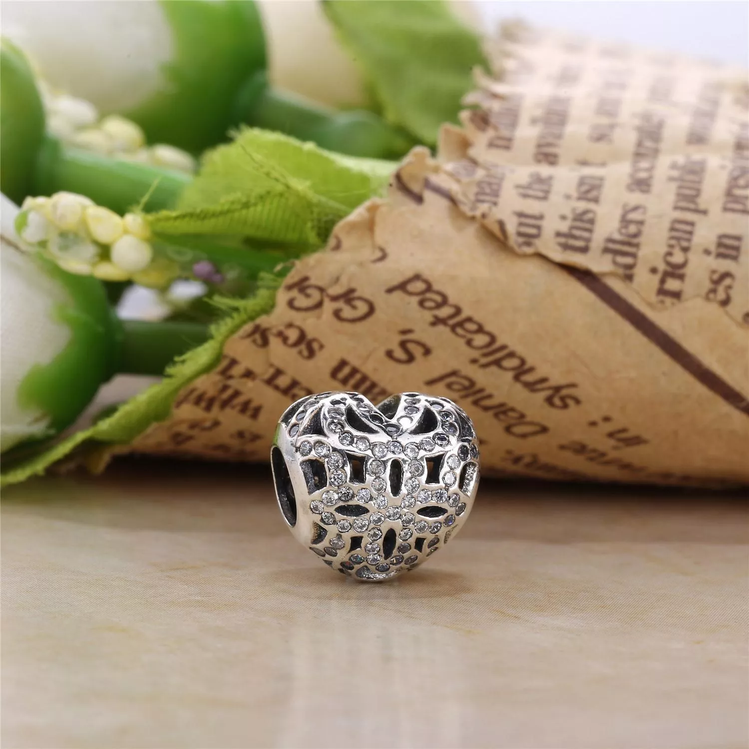 Charm berloques PANDORA de Ouro Nobre Coração