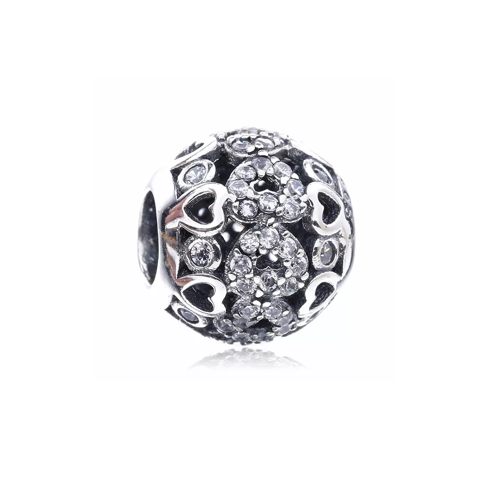 Charm berloques Pandora de prata Coração cintilante PX00276-1