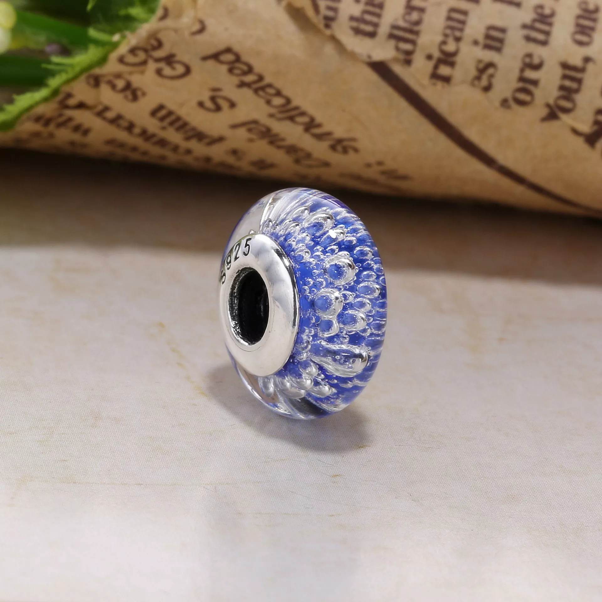 Charm berloques Pandora de prata Efervescência Azul