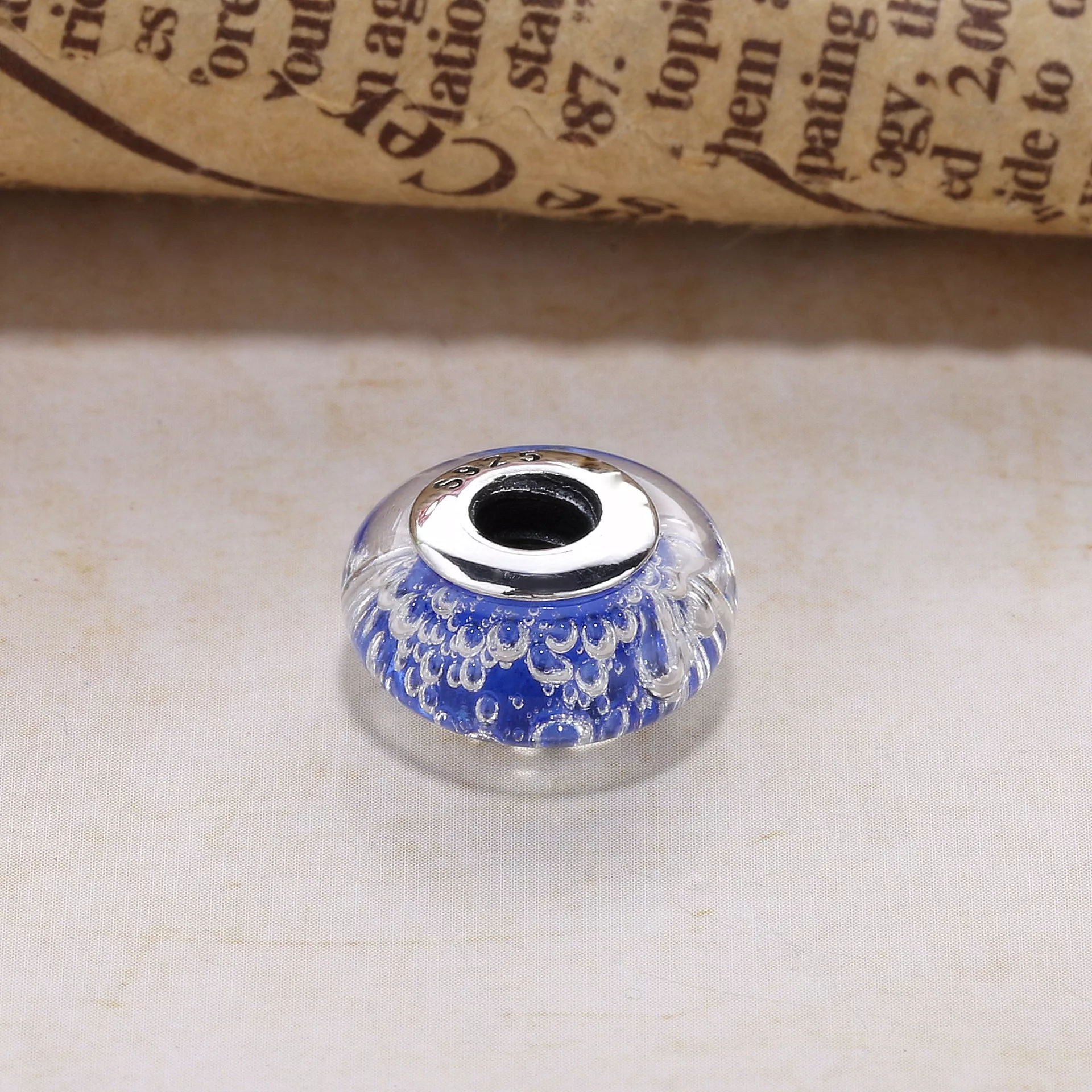 Charm berloques Pandora de prata Efervescência Azul