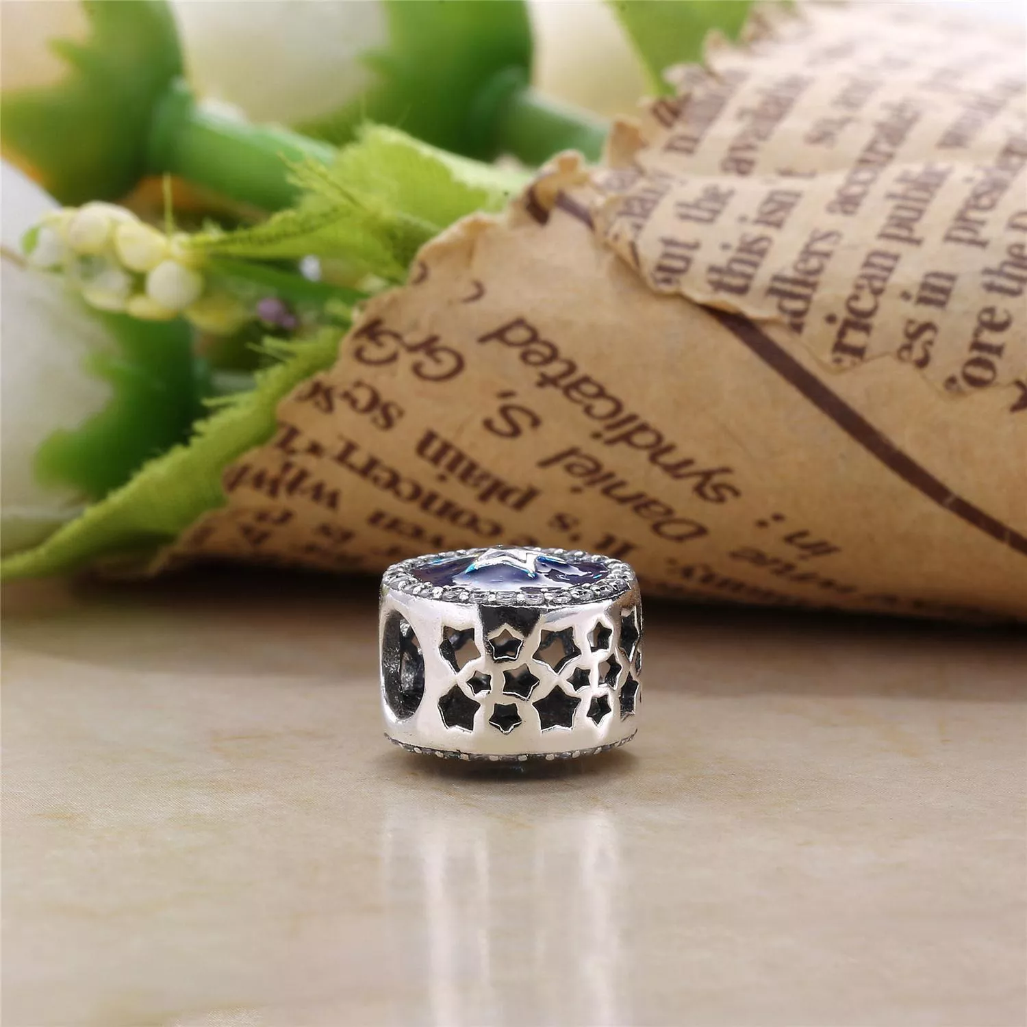 Charm berloques Pandora de prata Estrela radiante