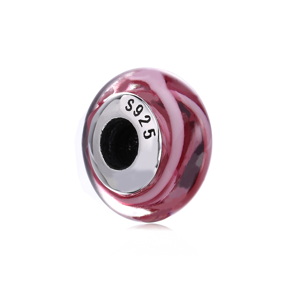 charm berloques pandora de prata fascinante rosa