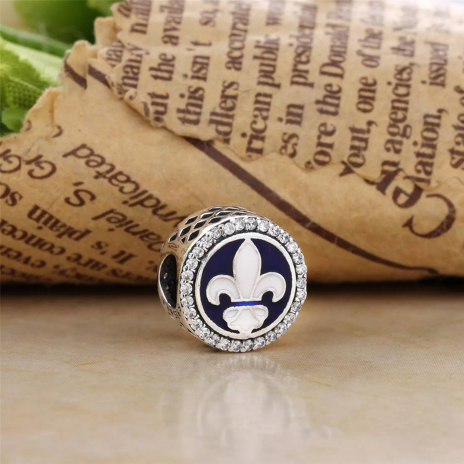 Charm berloques Pandora de prata Flor de lis