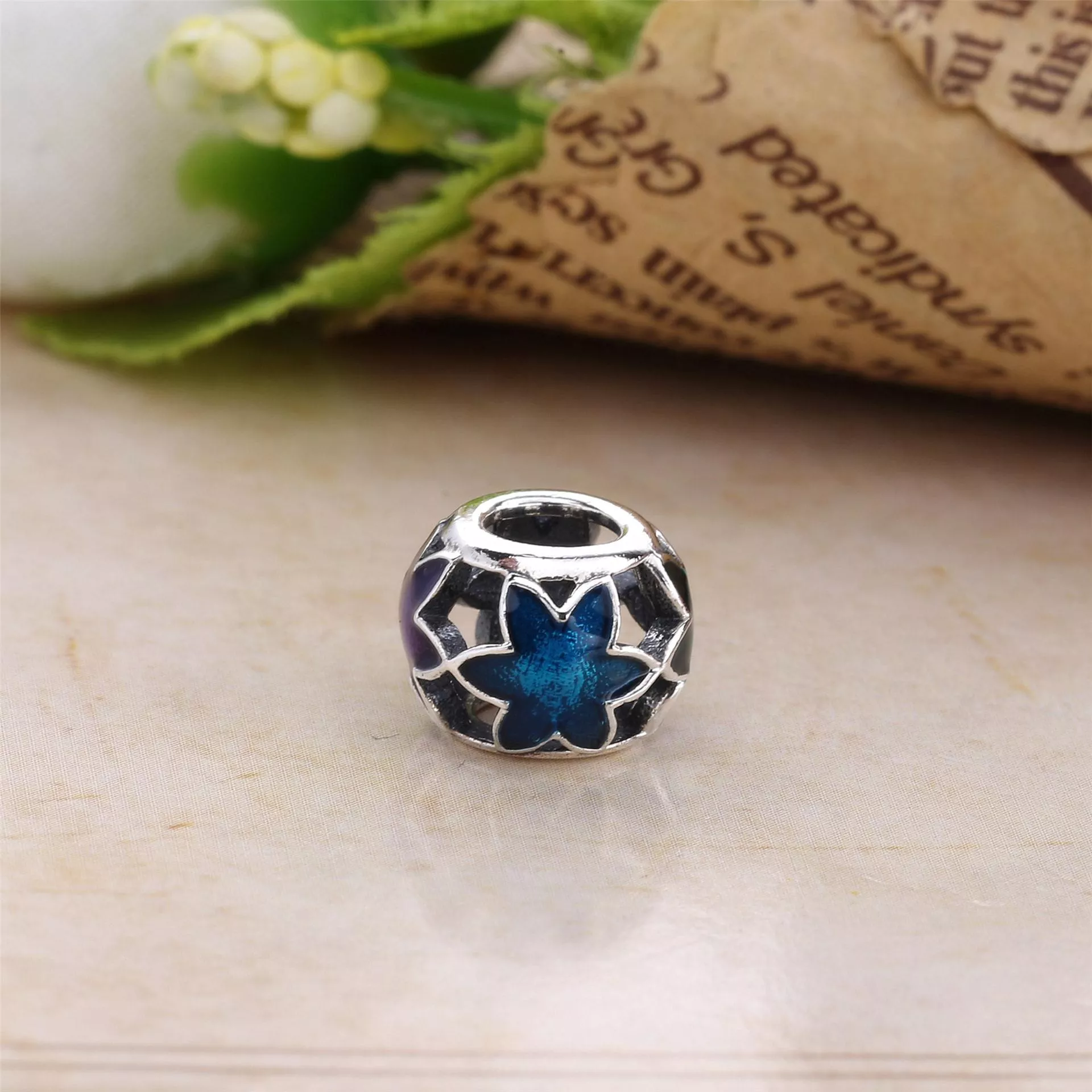 Charm berloques Pandora de prata Folha