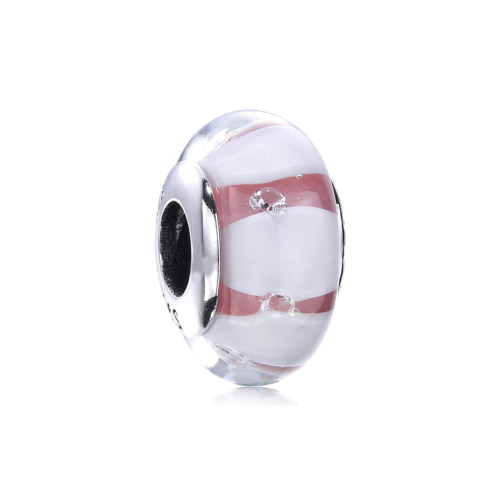 charm berloques pandora de prata vidro murano castanho