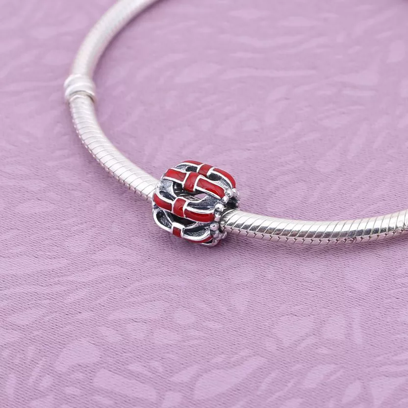 Charm berloques PANDORA Doce Laço Rosa - 791778EN40