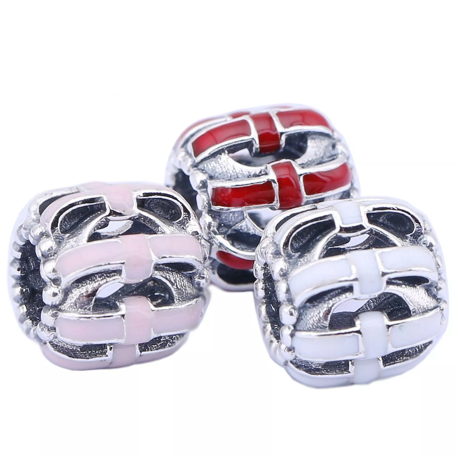 Charm berloques PANDORA Doce Laço Rosa - 791778EN40