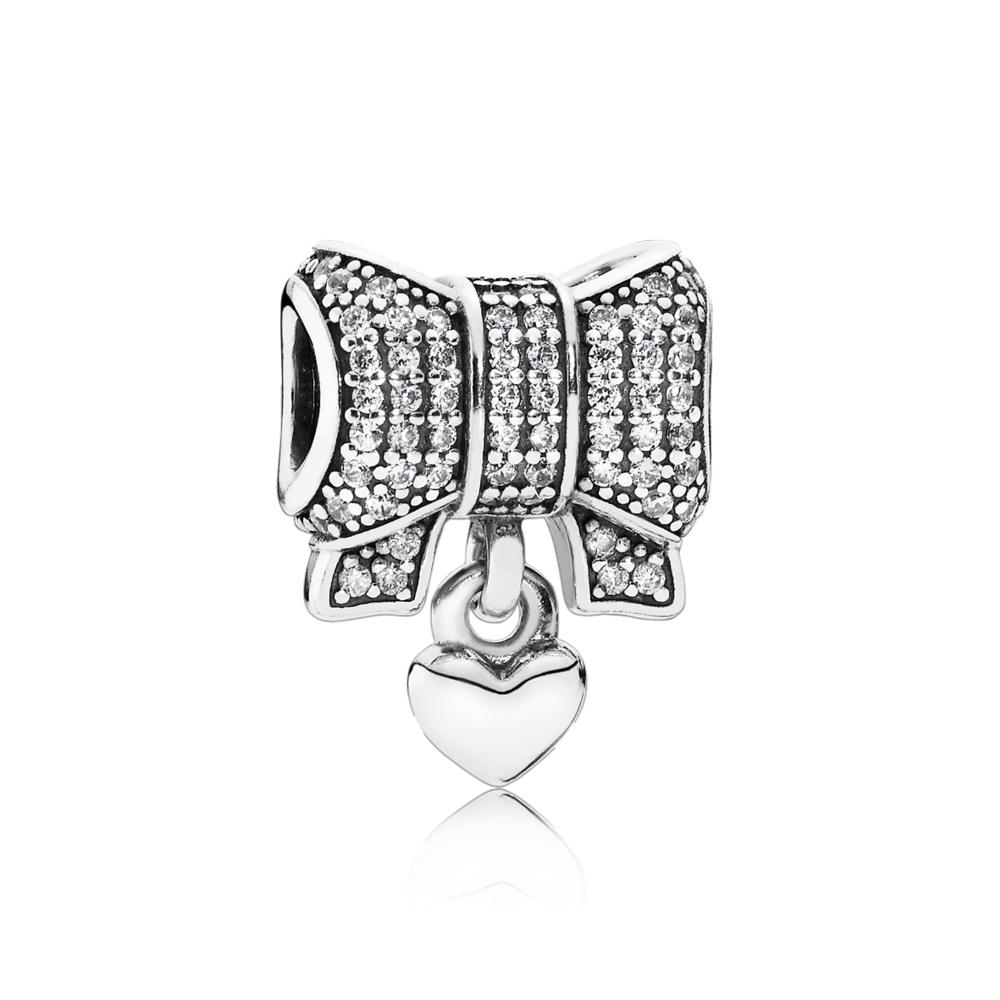 charm berloques pandora laço coração 791776cz