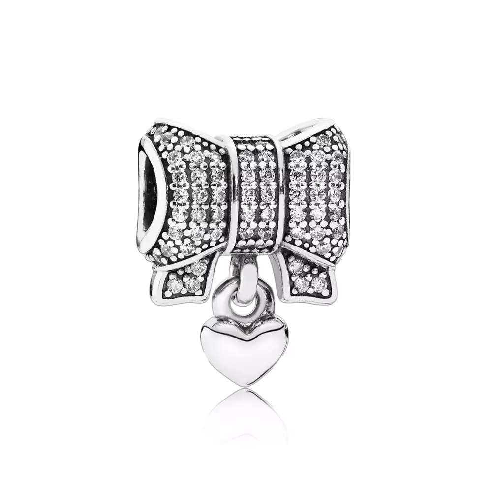 Charm berloques PANDORA Laço Coração - 791776CZ