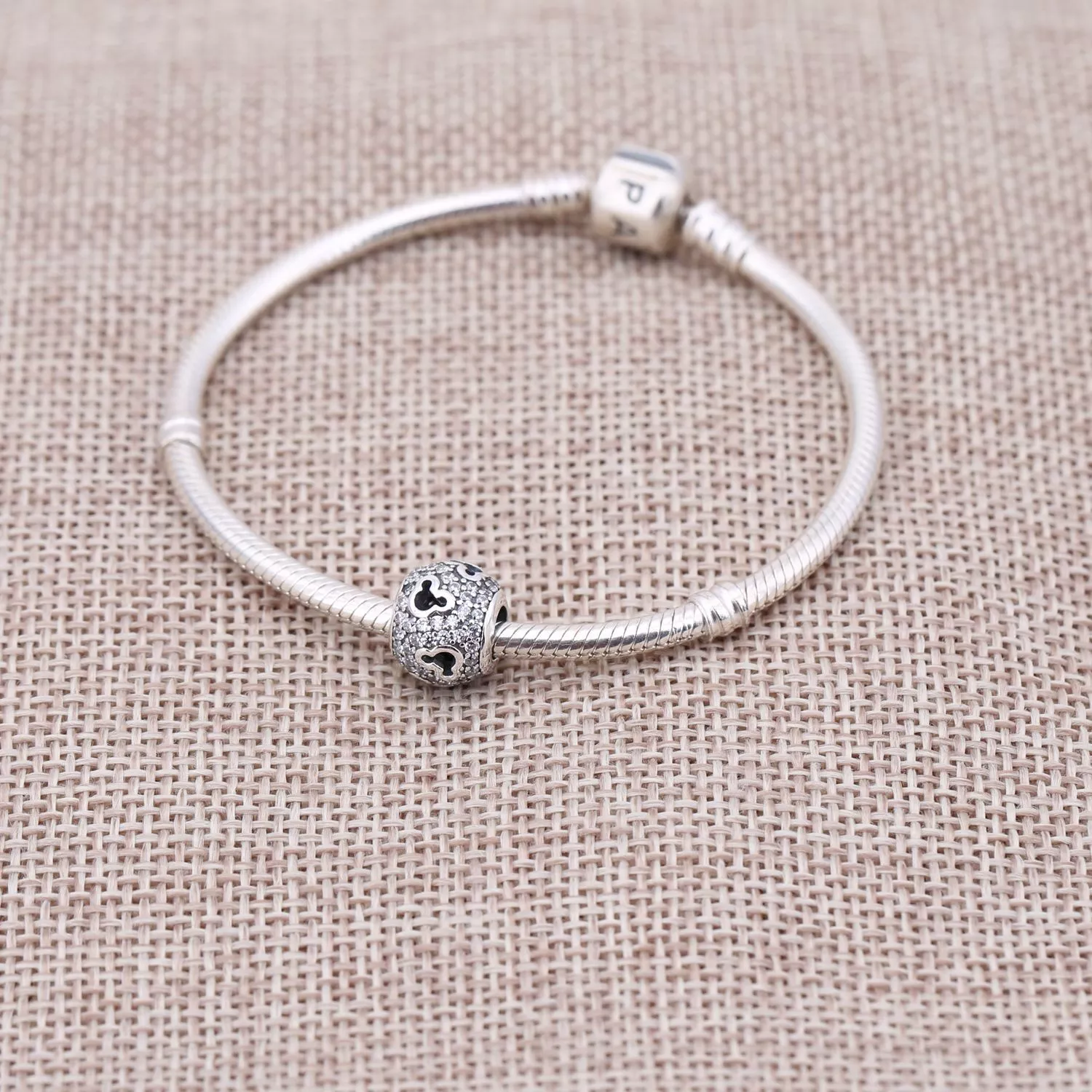 Charm berloques PANDORA Pavê Mickey - 791442CZ