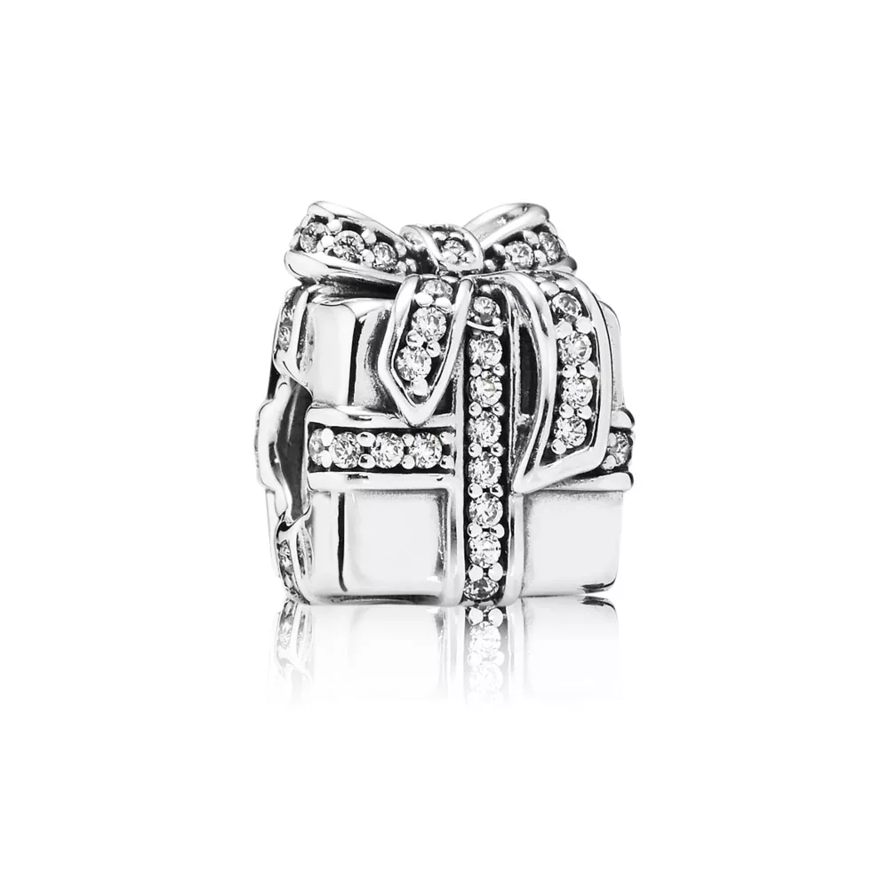 charm berloques pandora presente brilhante 791400cz