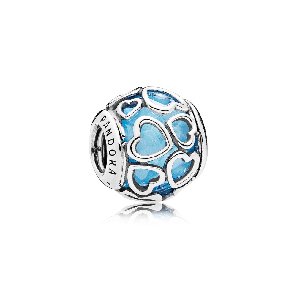 charm berloques pandora rodeado de amor azul
