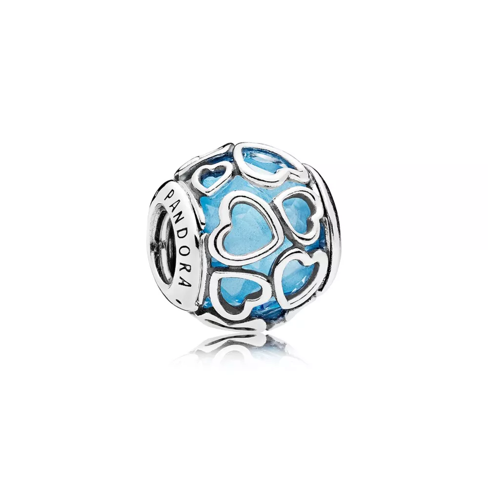 charm berloques pandora rodeado de amor azul