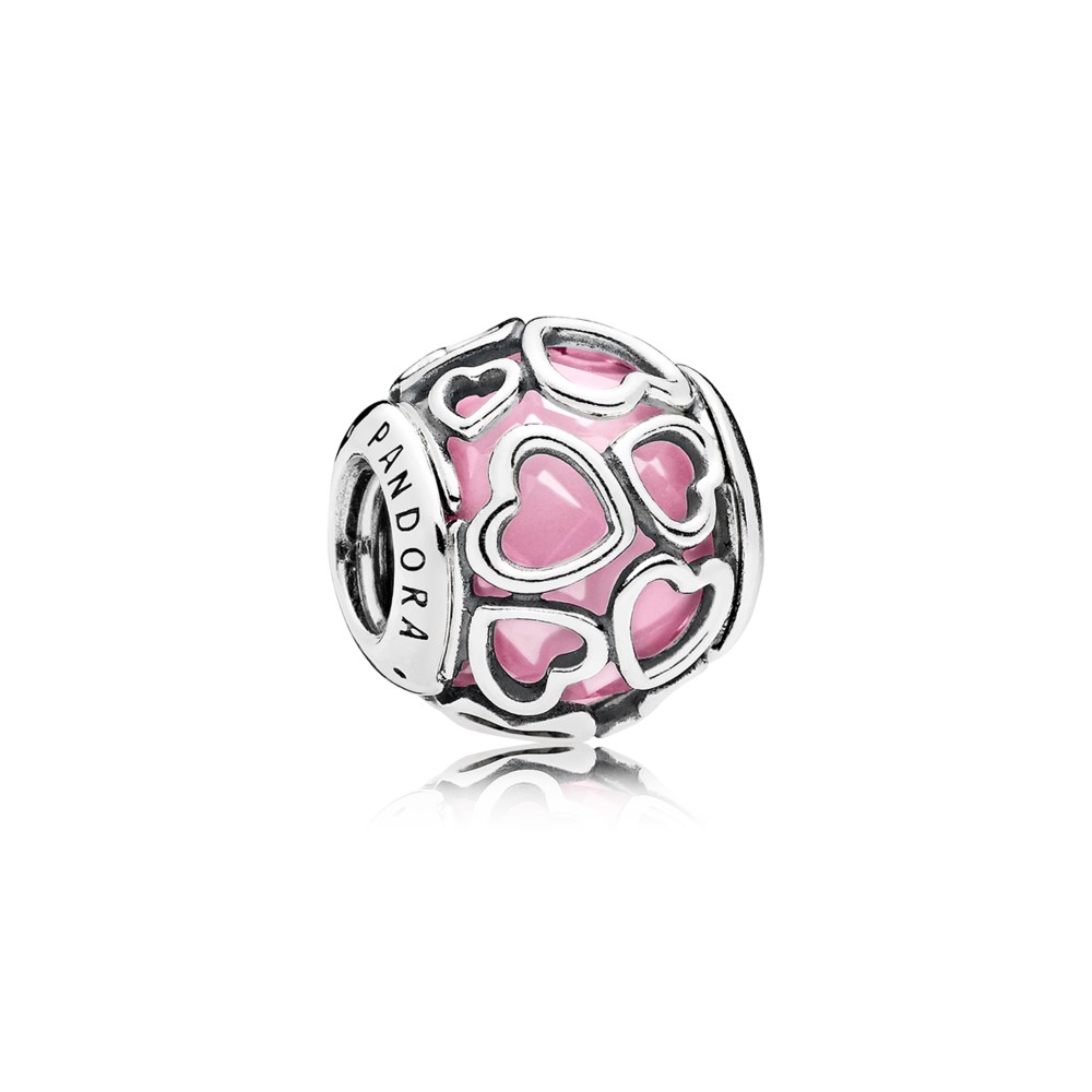 charm berloques pandora rodeado de amor rosa