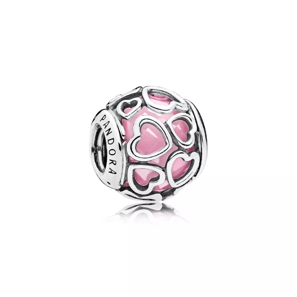 charm berloques pandora rodeado de amor rosa