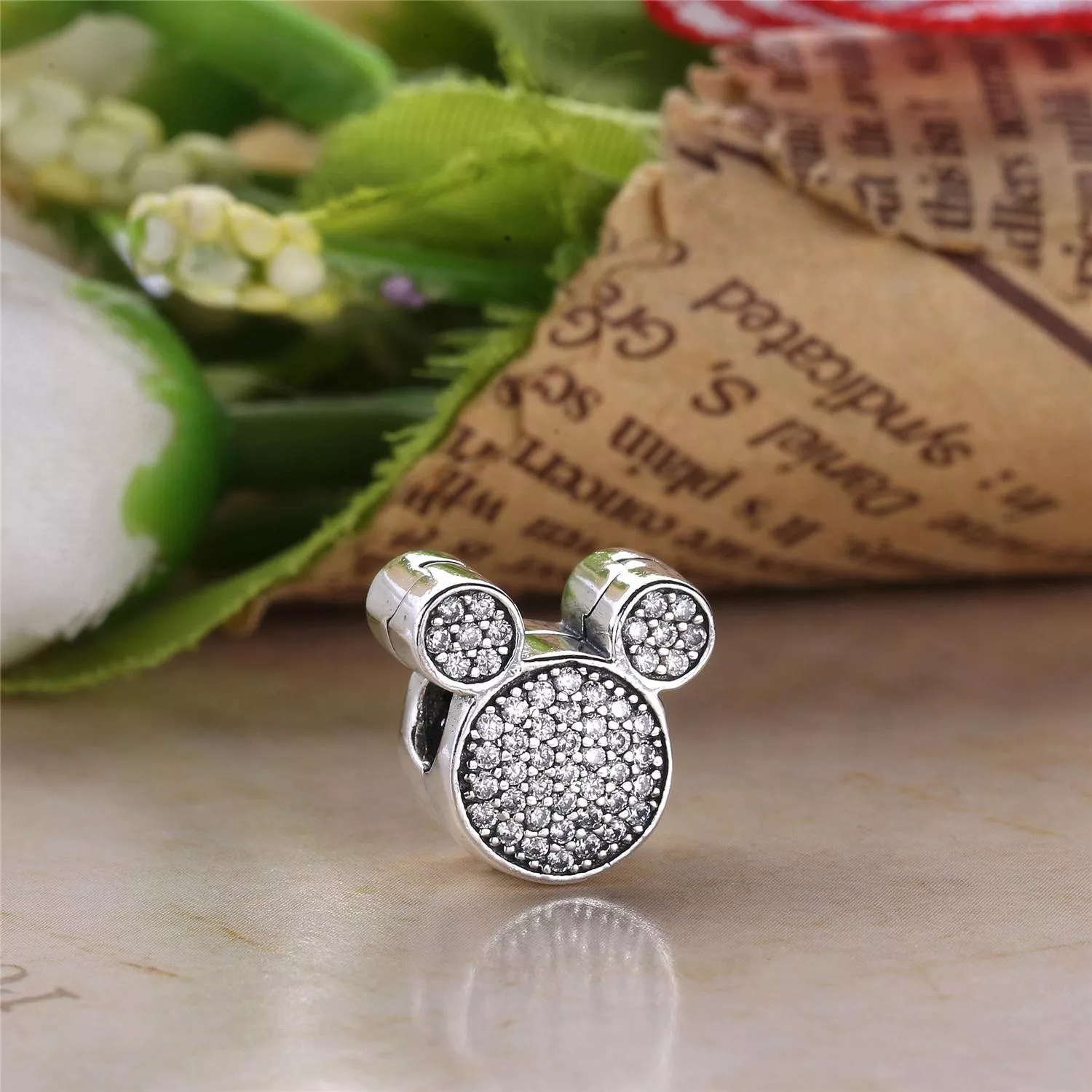 Charm Clipe Pandora de prata Orelhas de Mickey Mouse