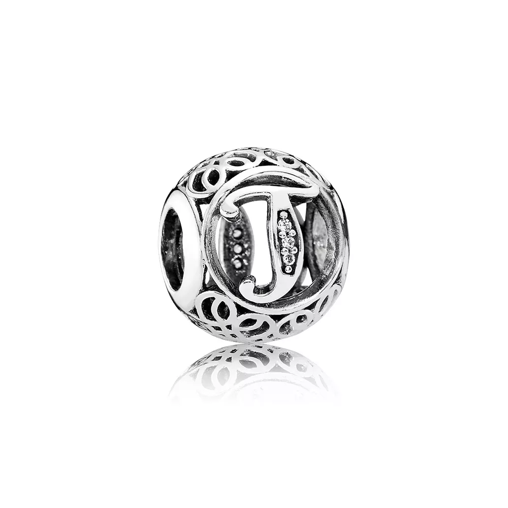 Charm PANDORA Alfabeto Vintage Letra T - 791864CZ