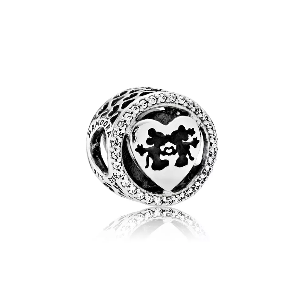 charm pandora amor mickey minnie 791957cz