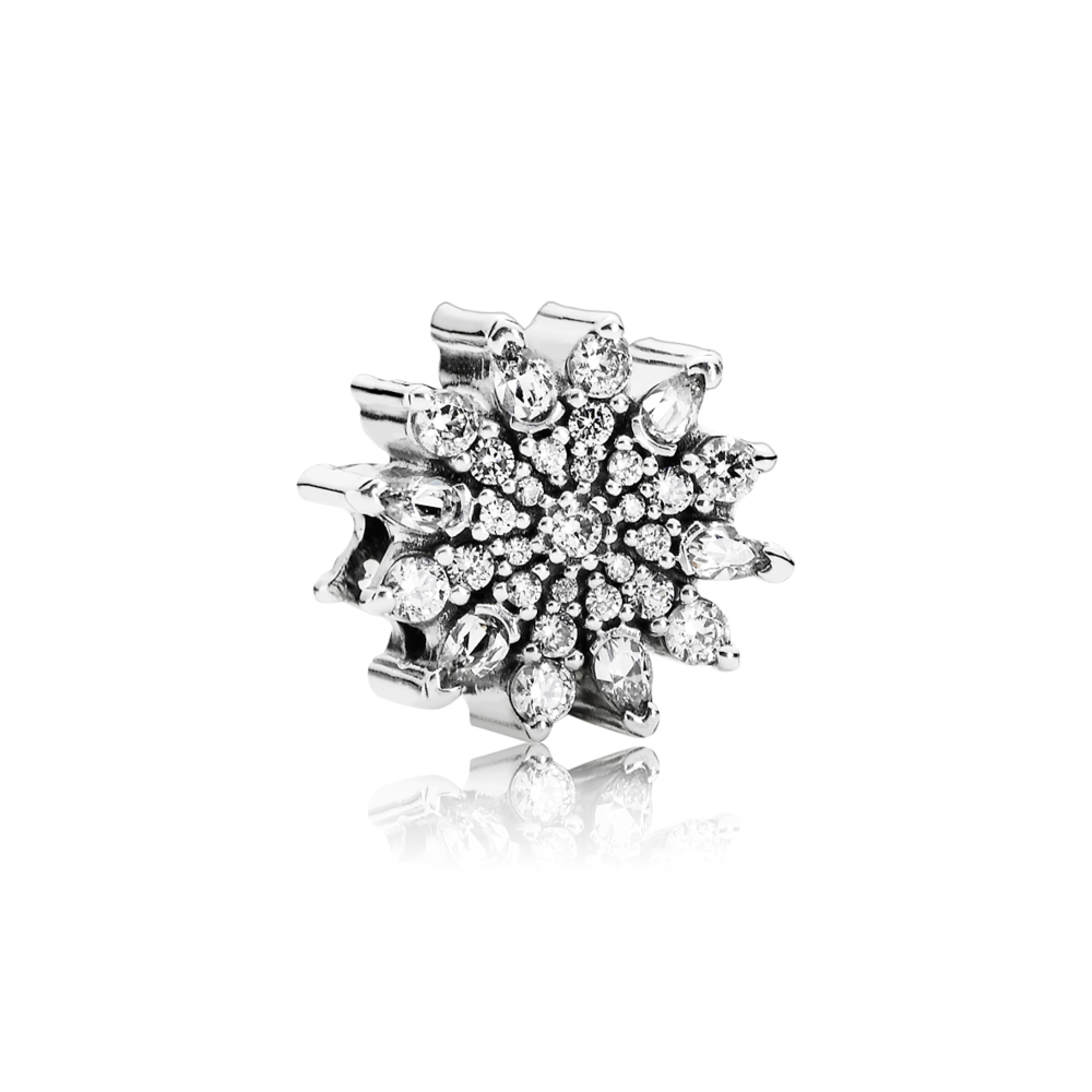 charm pandora brilhante floco de neve 791764cz