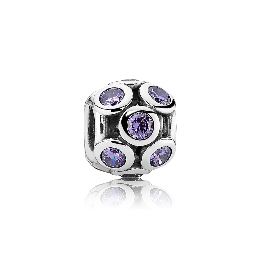 charm pandora circulos brilhantes roxos 791153acz contas