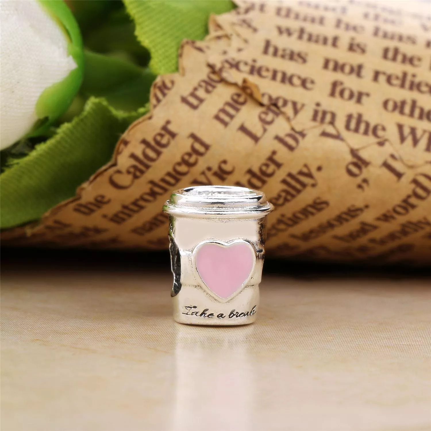 Charm PANDORA Copo de Café - "Dê uma pausa" - 797185EN160