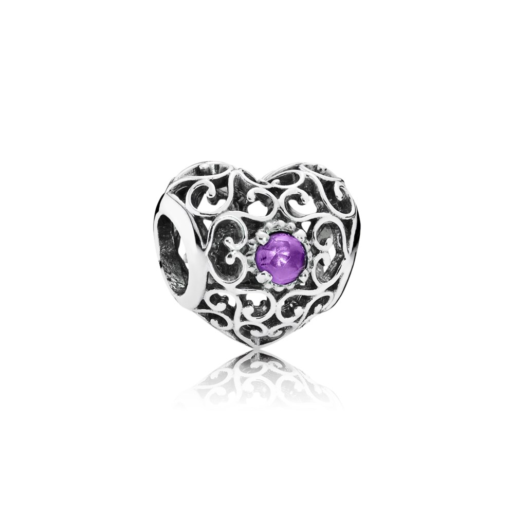charm pandora coração de fevereiro 791784sam