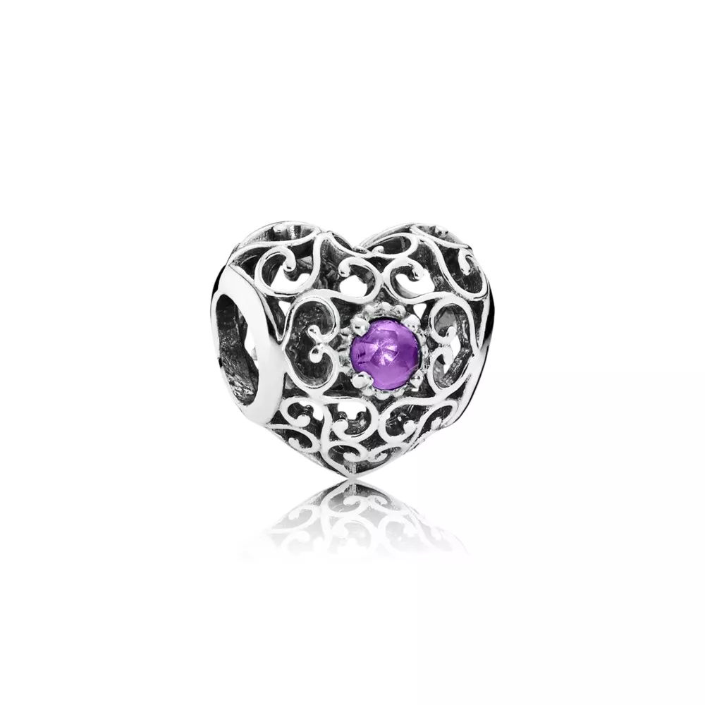 Charm PANDORA Coração de Fevereiro - 791784SAM