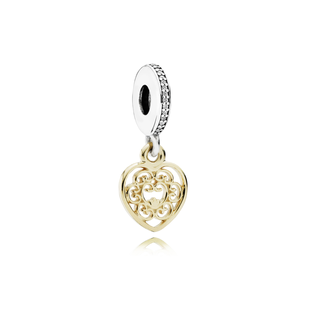 charm pandora coração medieval