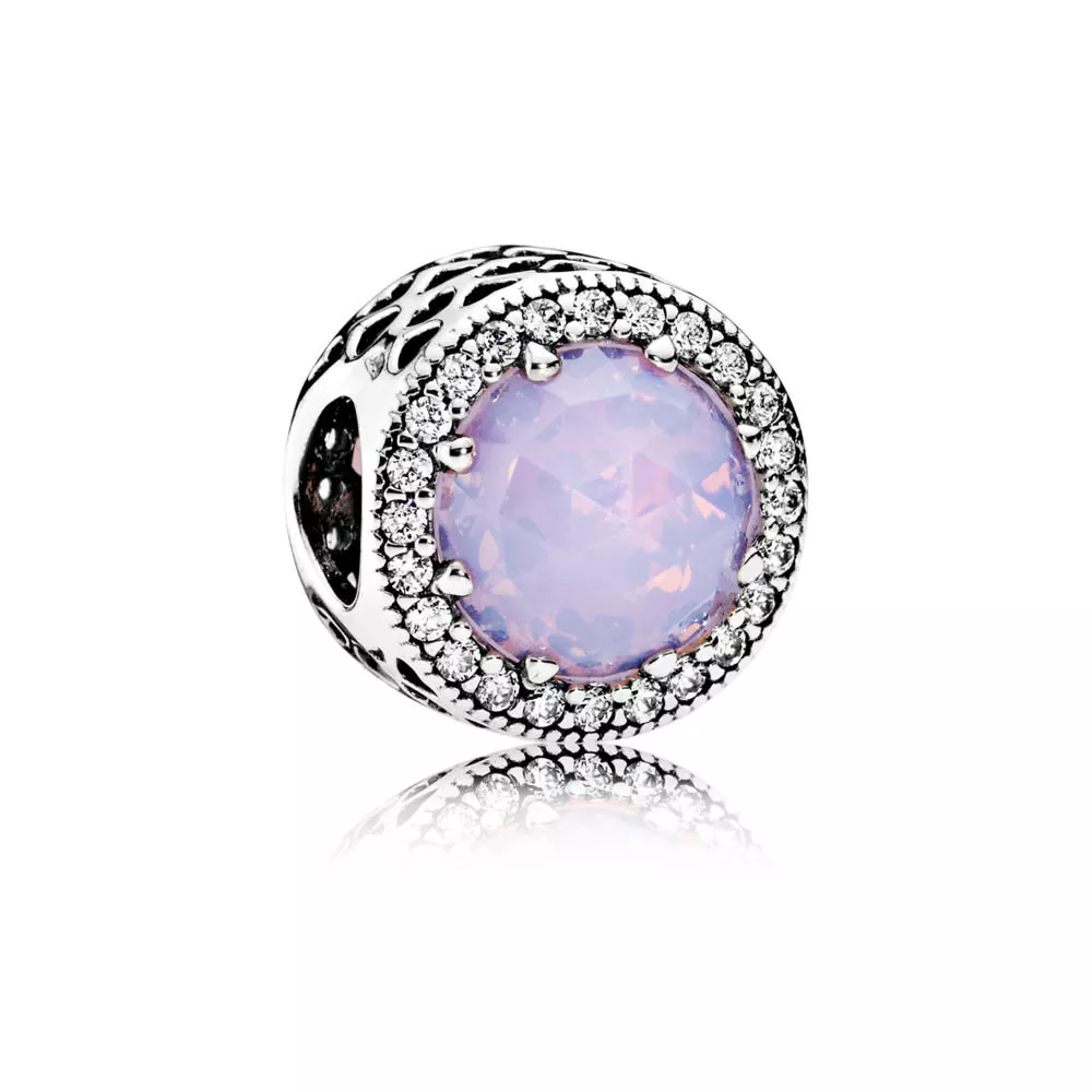 charm pandora coração radiante rosa opalescente 791725nop
