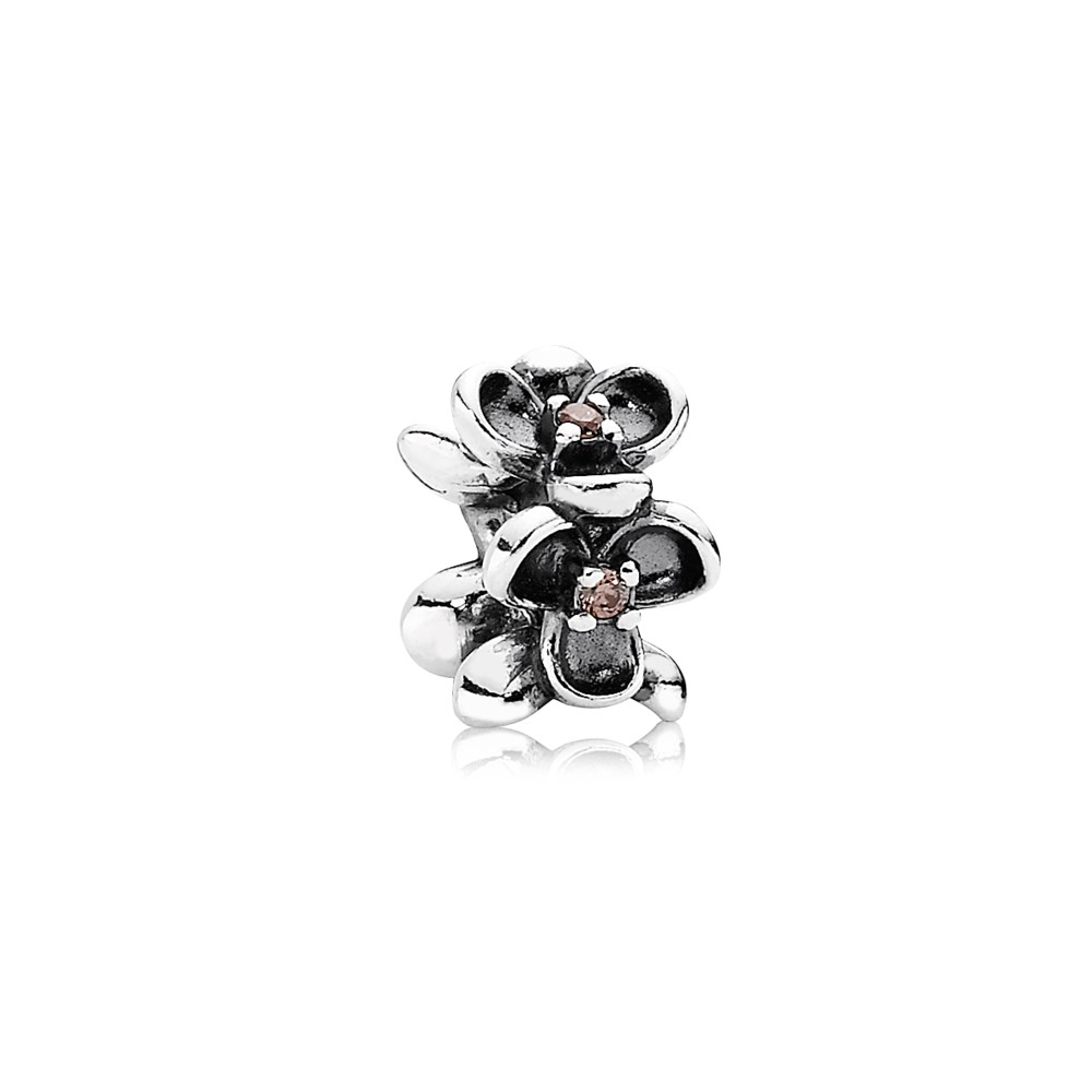 charm pandora de prata amor perfeito com zircônia cúbica rosa 790861tcz