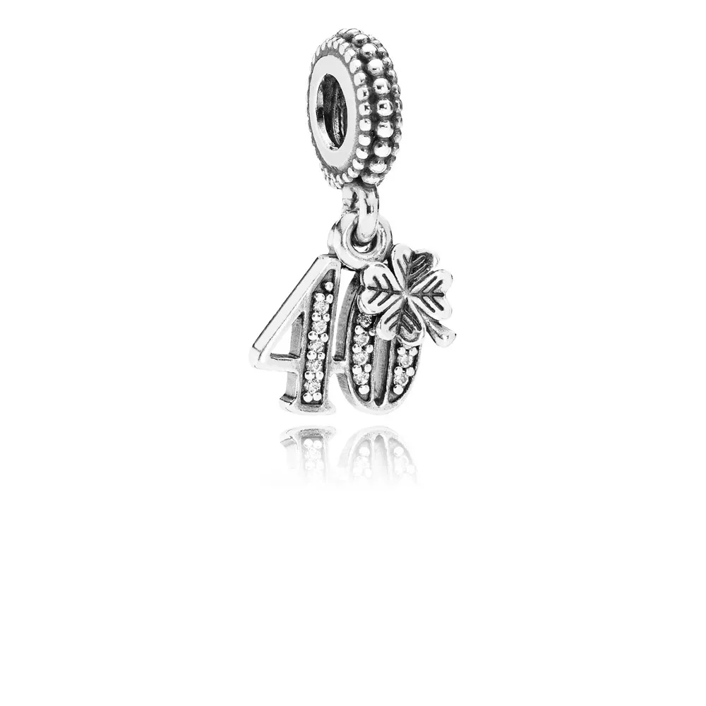 Charm PANDORA de Prata Aniversário Casamento de 40 Anos - 791288CZ