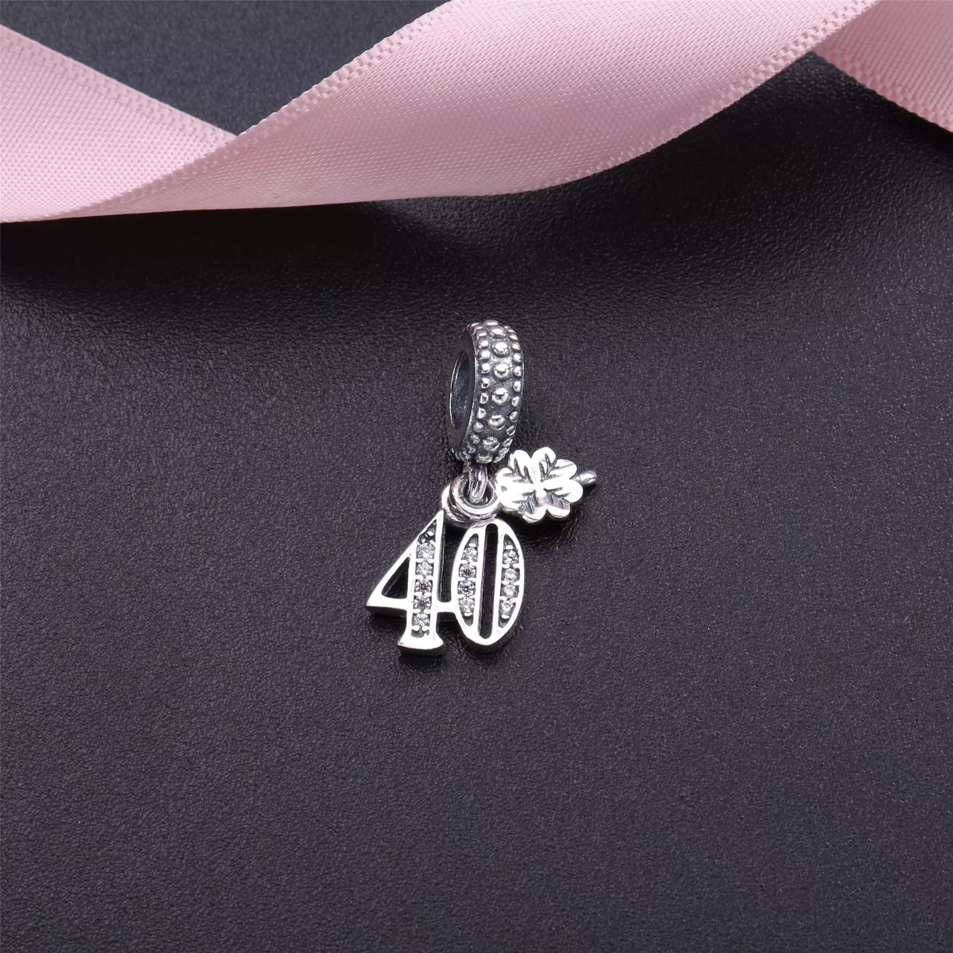 Charm PANDORA de Prata Aniversário Casamento de 40 Anos - 791288CZ