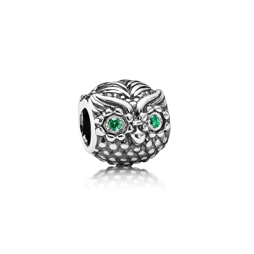 charm pandora de prata coruja wise 791211czn