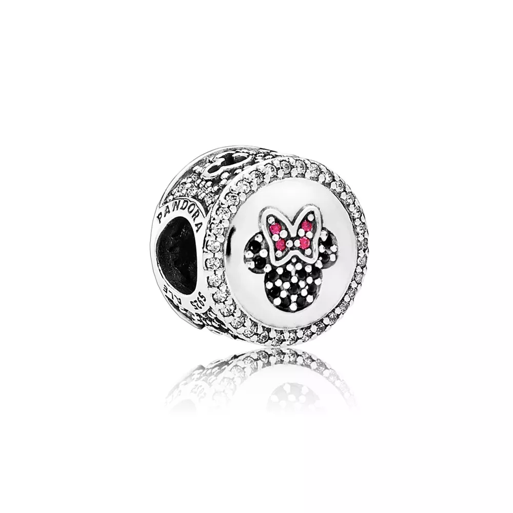 charm pandora de prata disney mickey minnie espumante icons