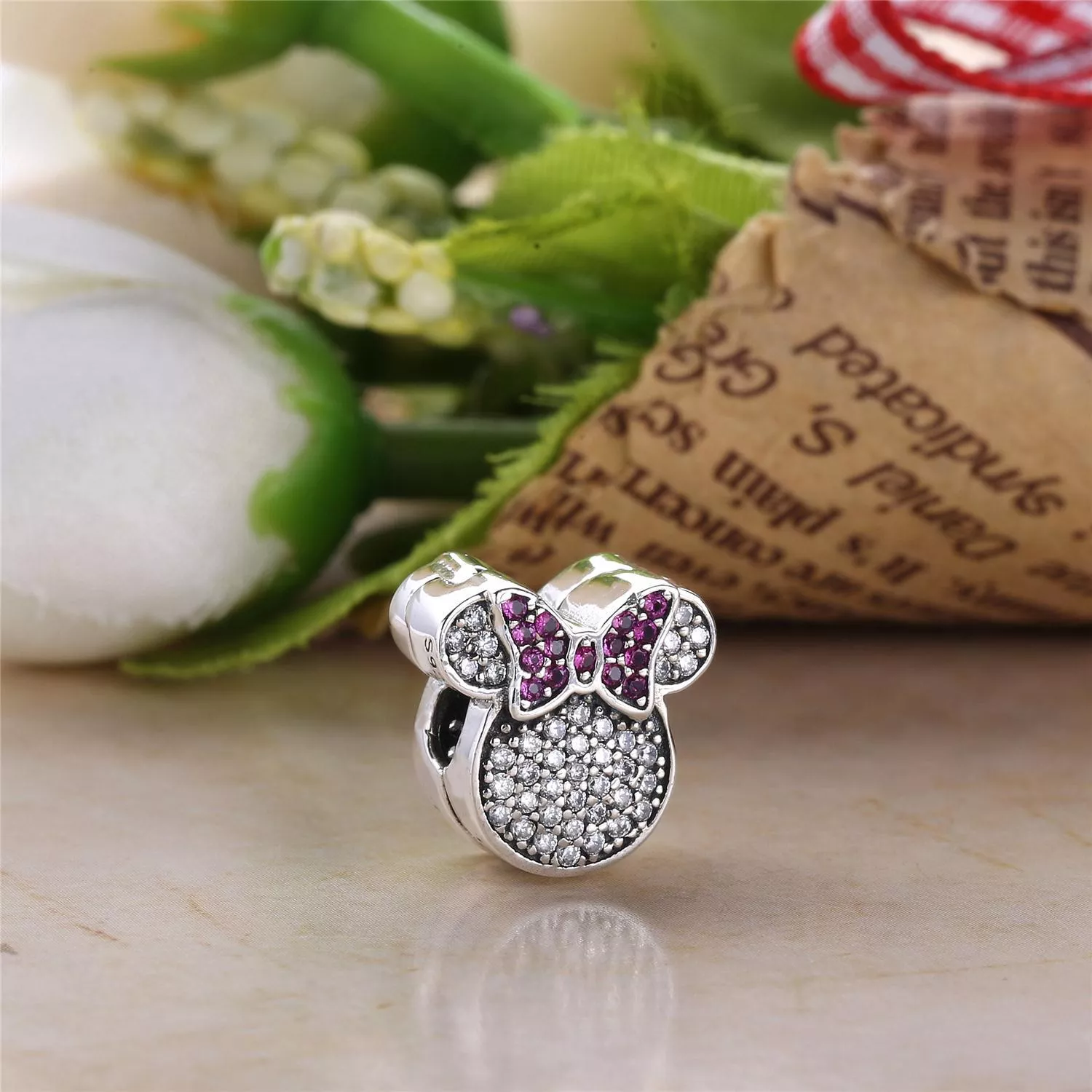 Charm Pandora de prata Disney, Orelhas de Minnie Mouse