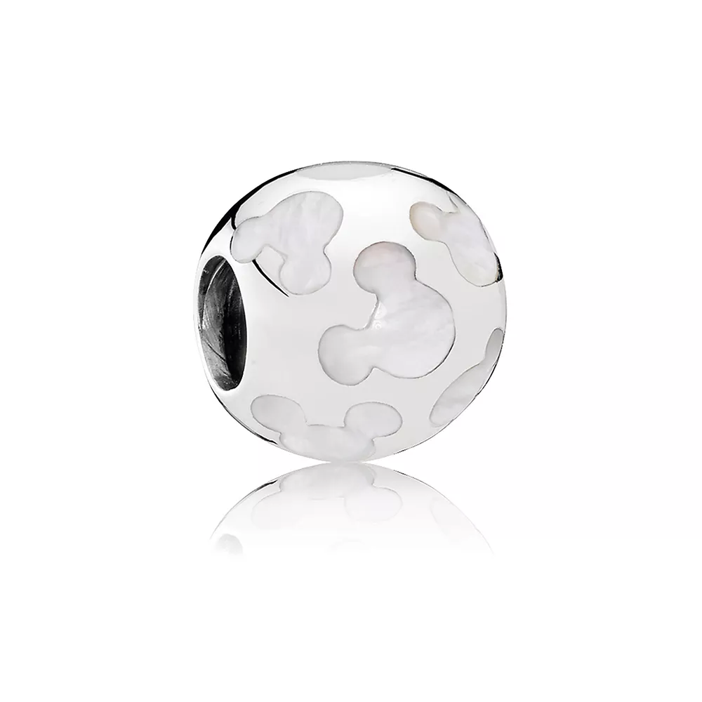 Charm Pandora de prata Disney, Ícone De Mãe De Pérola Mickey Mouse