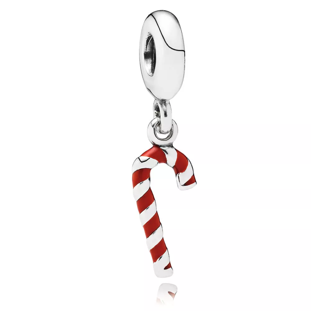 charm pandora de prata e esmalte doce de natal 791193en09