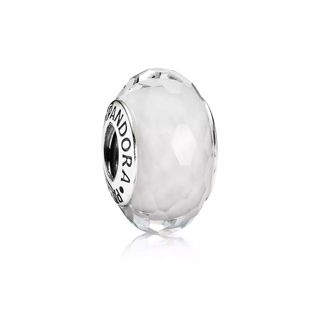 Charm PANDORA de Prata e Murano Facetado Transparente - 791070