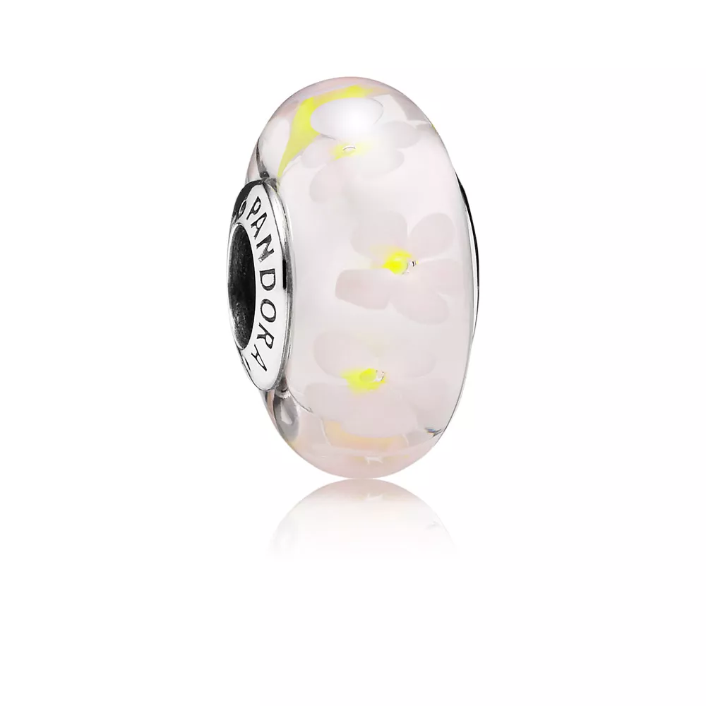 charm pandora de prata e murano jardim de margaridas 791623