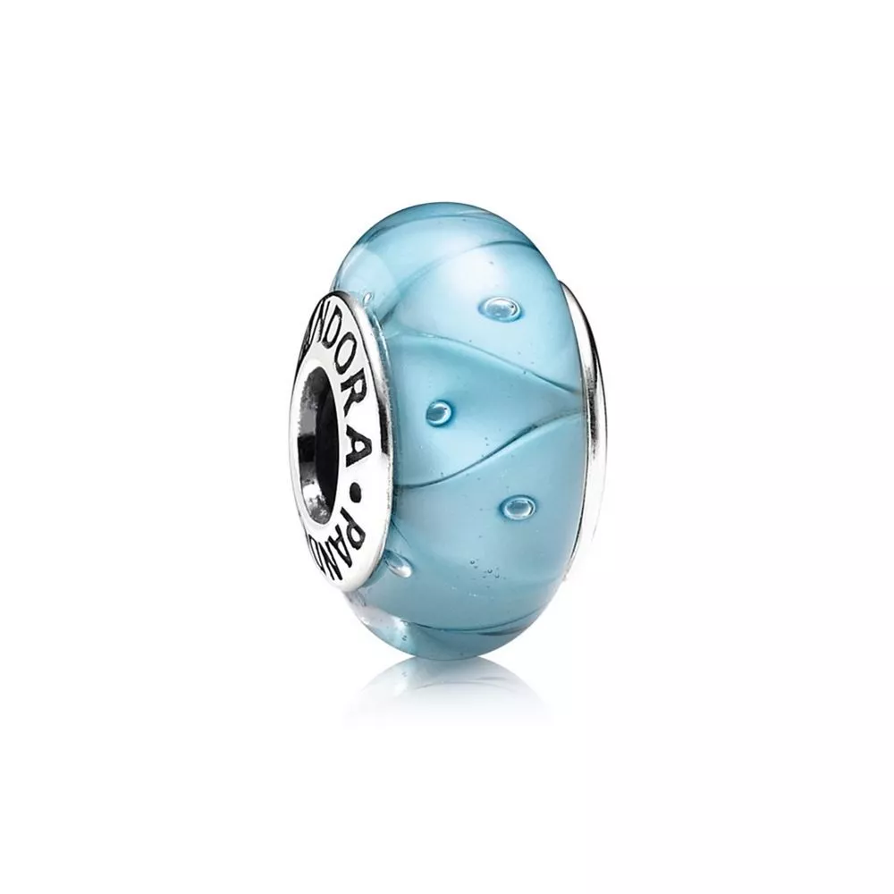 charm pandora de prata e murano turquesa triângulos 790924