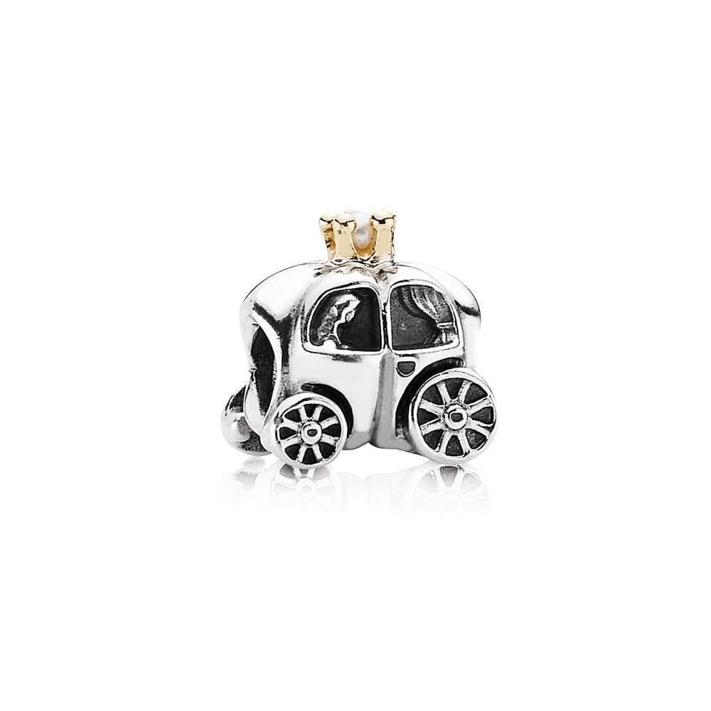 charm pandora de prata e ouro carruagem real 790598p
